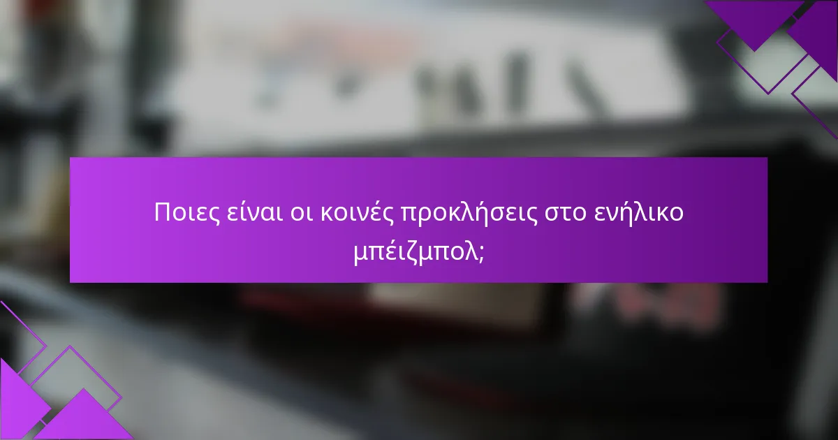 Ποιες είναι οι κοινές προκλήσεις στο ενήλικο μπέιζμπολ;