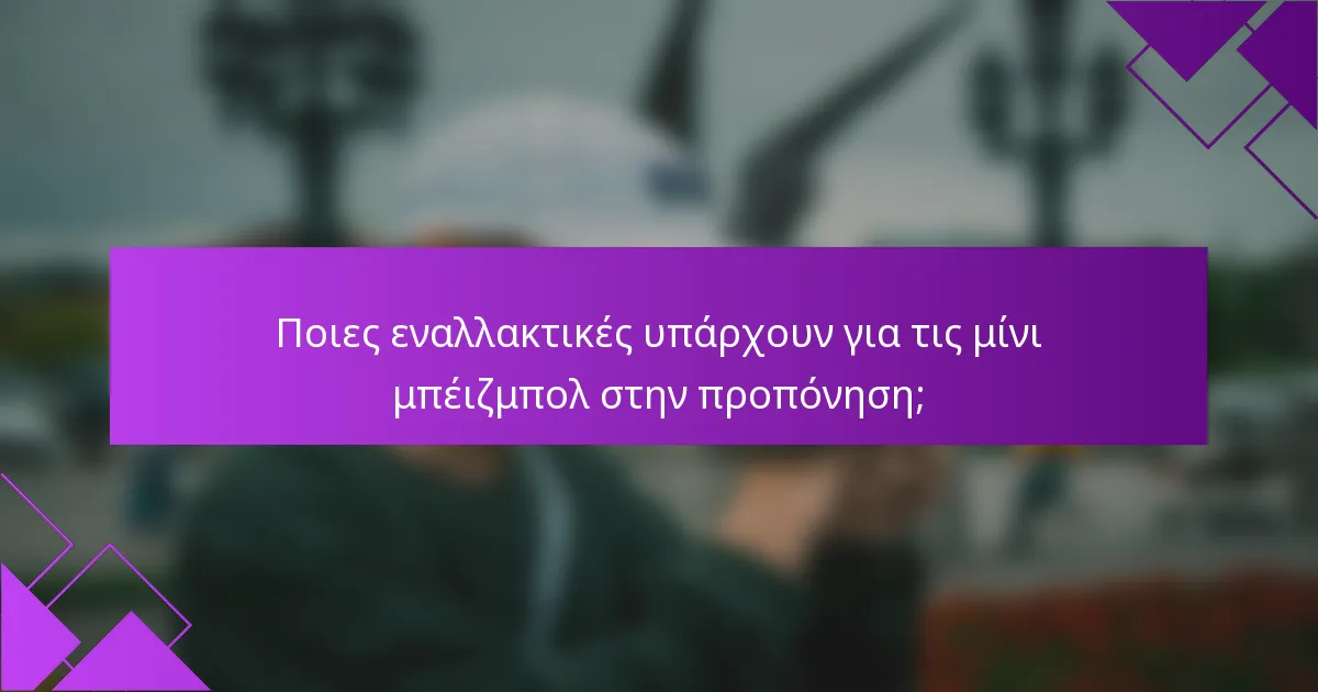 Ποιες εναλλακτικές υπάρχουν για τις μίνι μπέιζμπολ στην προπόνηση;