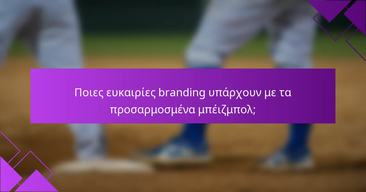 Ποιες ευκαιρίες branding υπάρχουν με τα προσαρμοσμένα μπέιζμπολ;