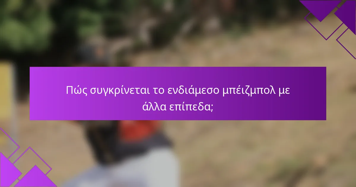 Πώς συγκρίνεται το ενδιάμεσο μπέιζμπολ με άλλα επίπεδα;